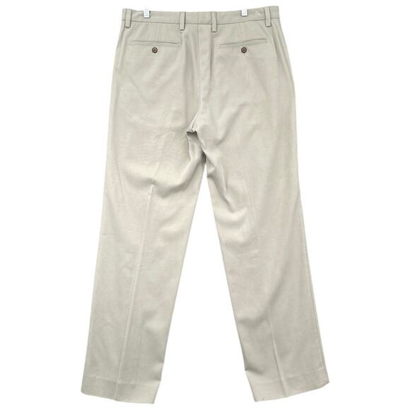 Tommy Bahama Silk Beige Flat‎ Front Belt Loops Formal Trousers Mens Size 35x32 - Picture 2 of 7